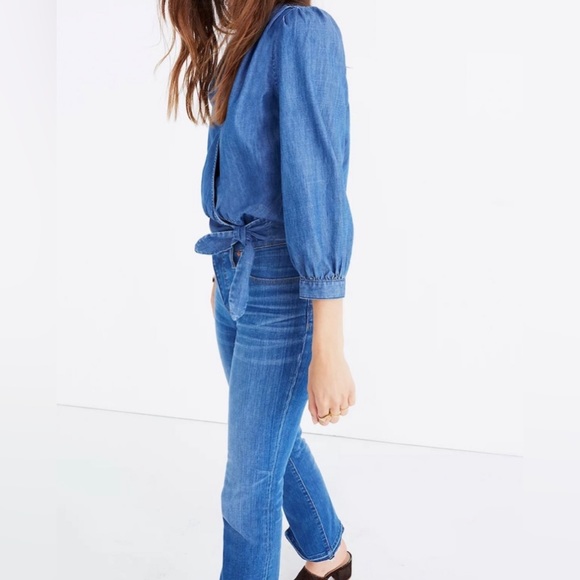 Madewell Chambray Wrap Top - Picture 3 of 8